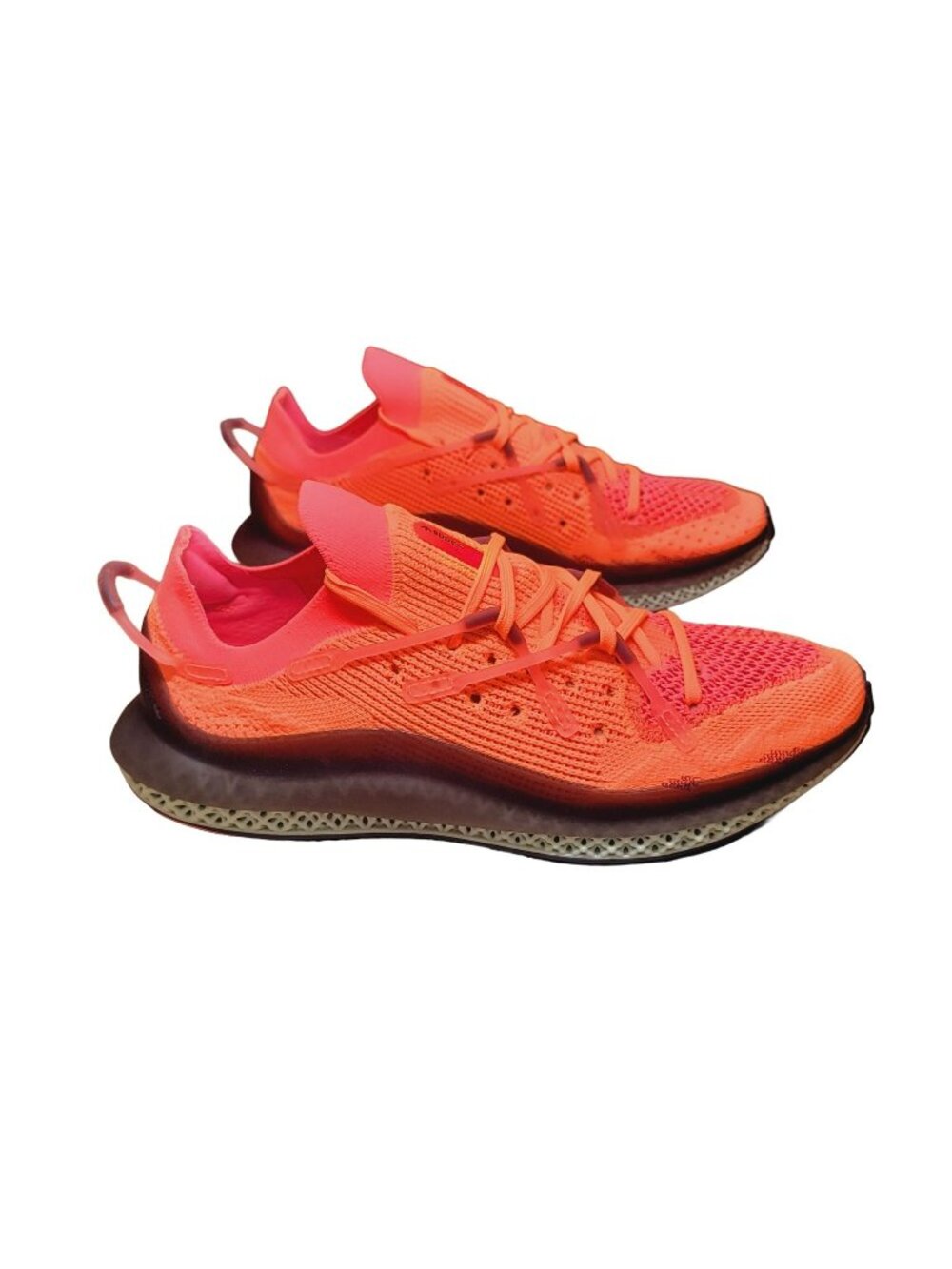 Adidas 4D Fusio Primeknit Orange Athletic Running Mens Shoes Sz 9 Sneaker FY5929